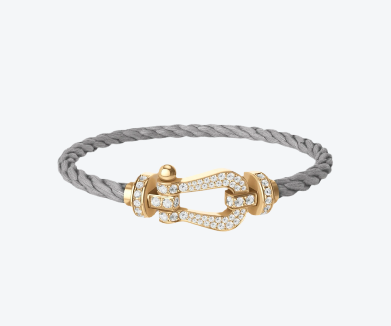 צמיד יוקרתי עם רצועת מתכת כסופה ואבזם בגוון זהב משובץ בזירקונים