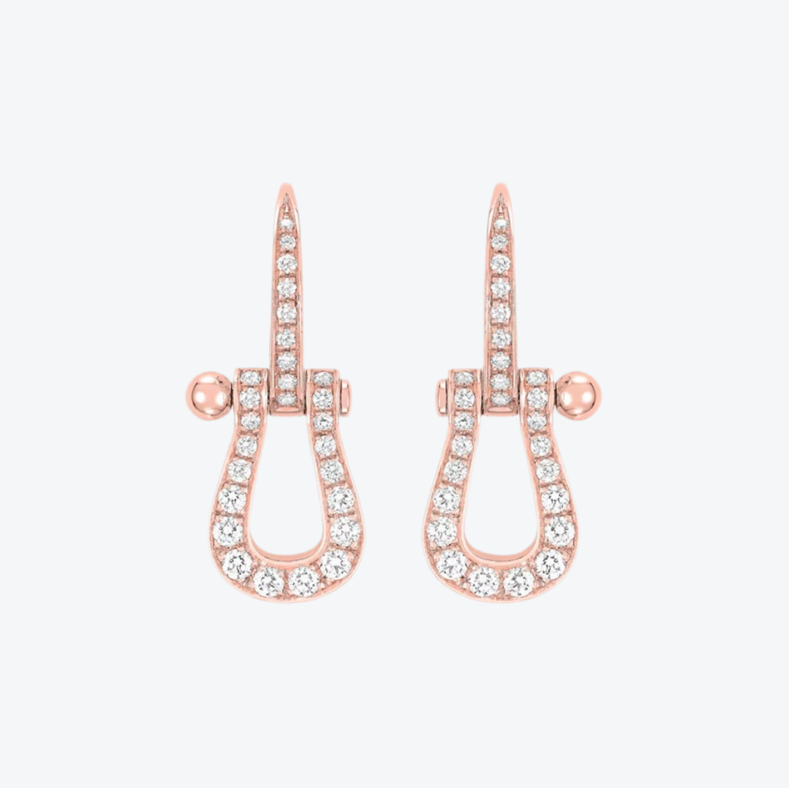 עגילי יוקרה בצבע ורוד עדין ומרשים