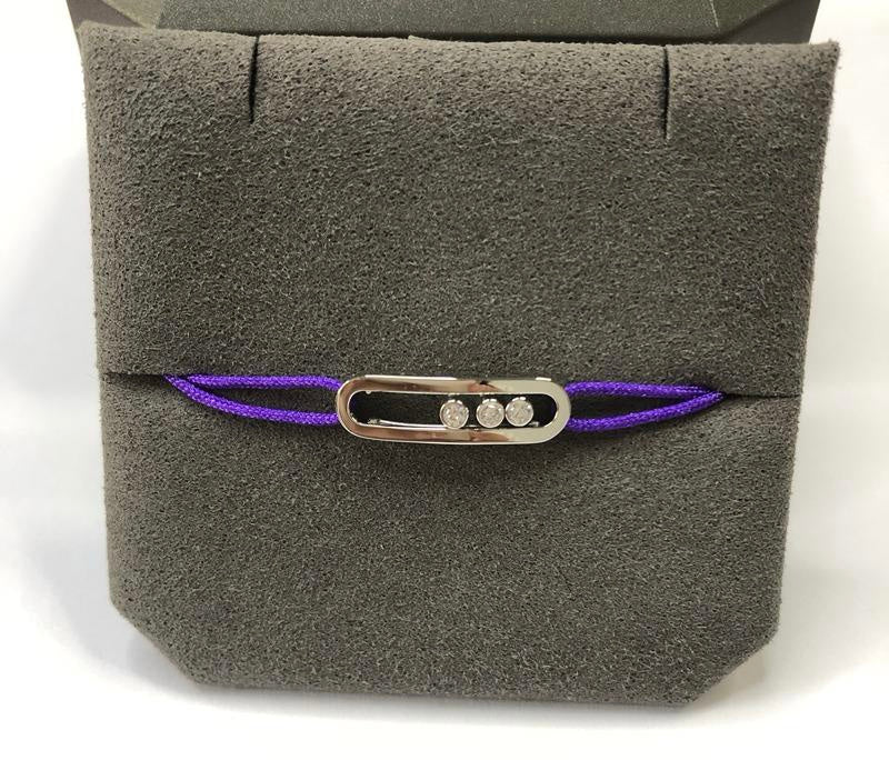 צמיד יוקרתי עם ראש מכסף 925 וחוט סגול - Jewelluxe