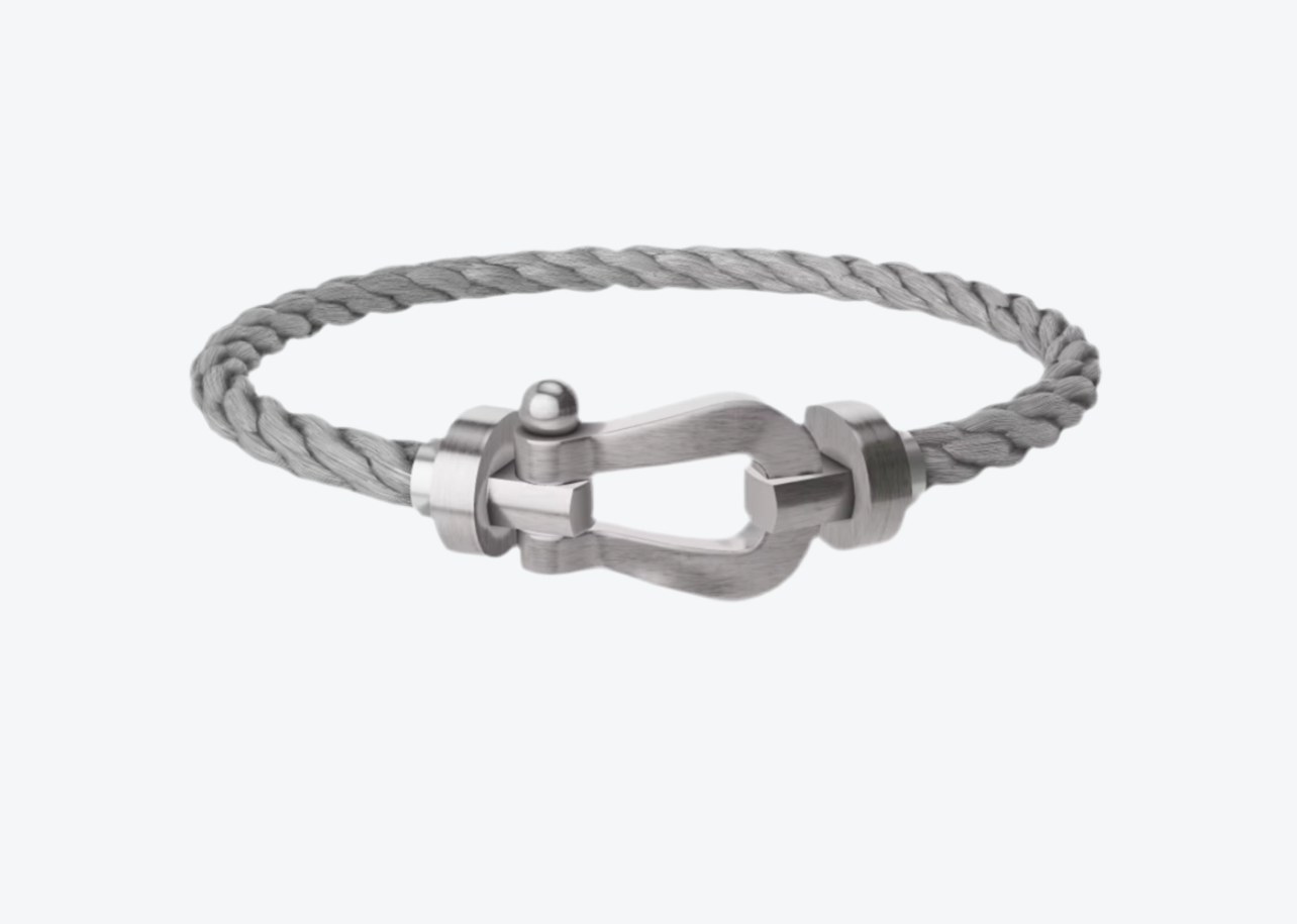 צמיד יוקרתי עם רצועת מתכת כסופה ואבזם מוברש בגוון כסף