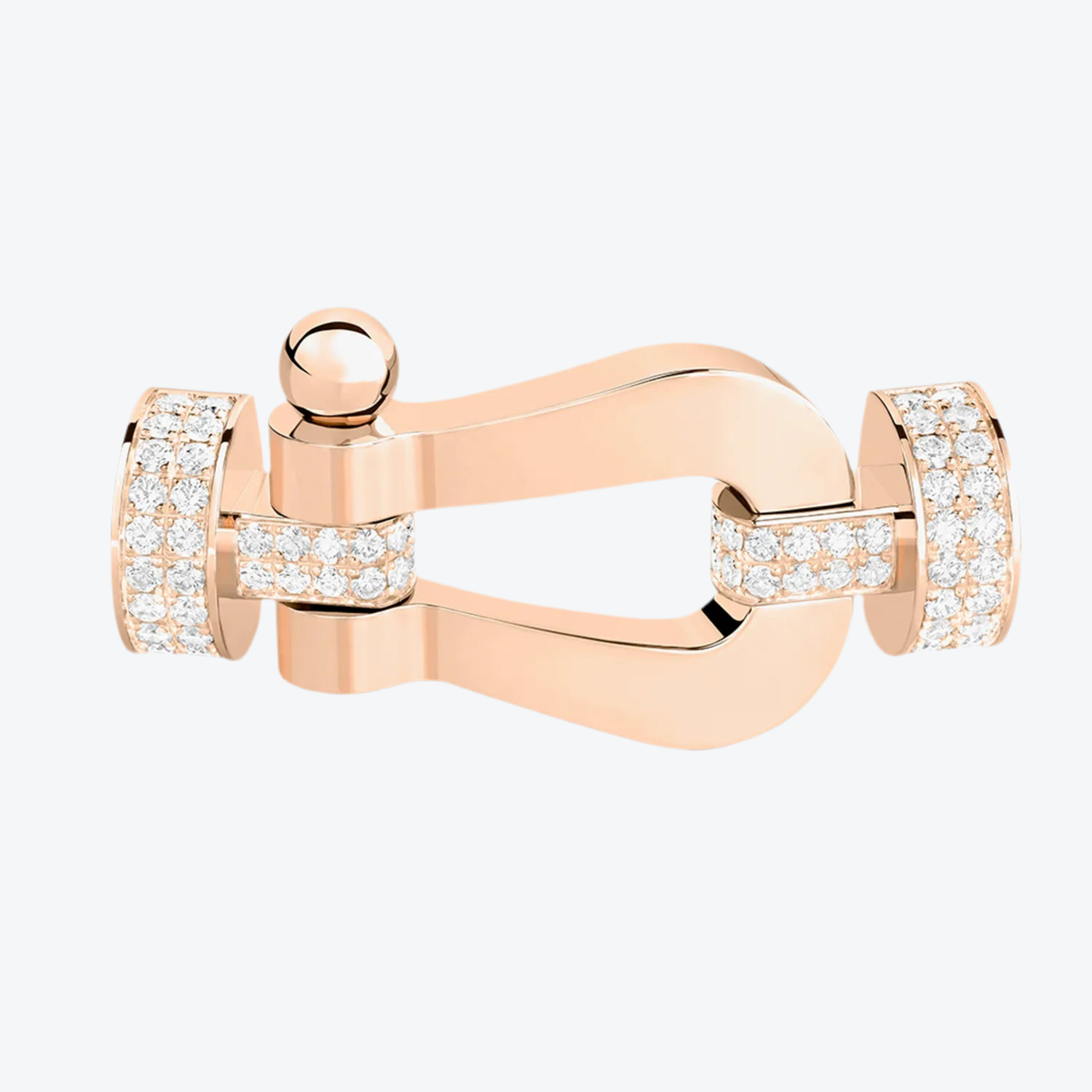 אבזם יוקרתי XL בגוון זהב ורוד – משובץ חצי זירקונים נוצצים