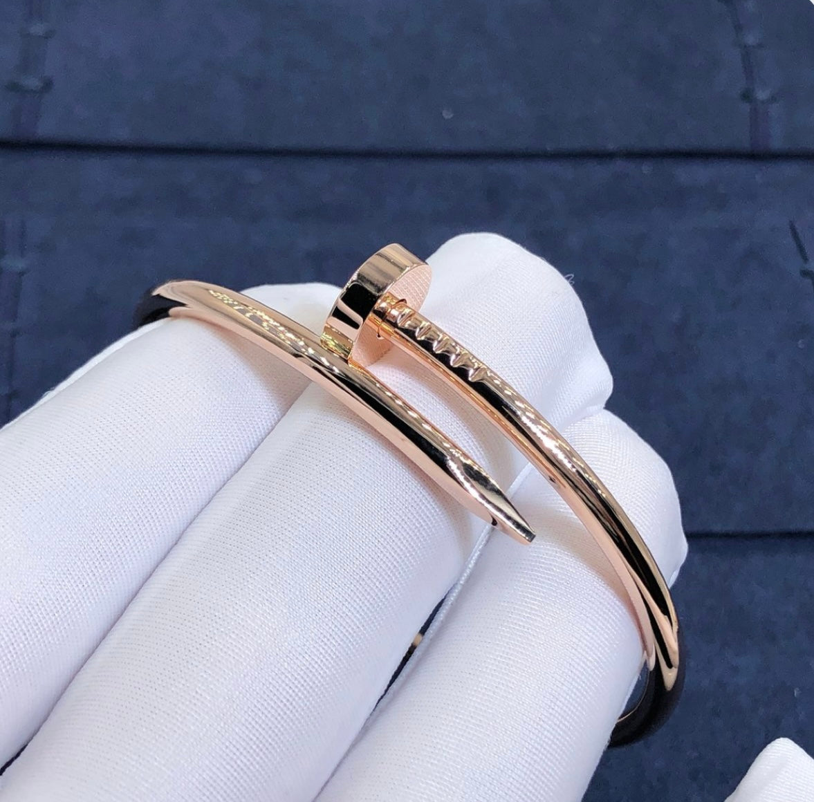 צמיד מסמר מצופה זהב ורוד 18 קראט - Jewelluxe