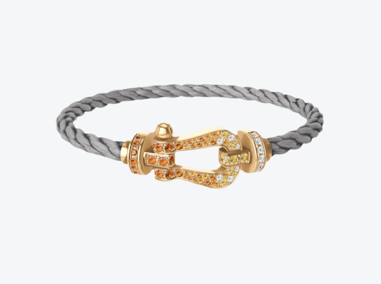 צמיד יוקרתי עם רצועה מתכת בצבע כסף אבזם בסגנון רולאן גארוס בצבע זהב משובץ זירקונים