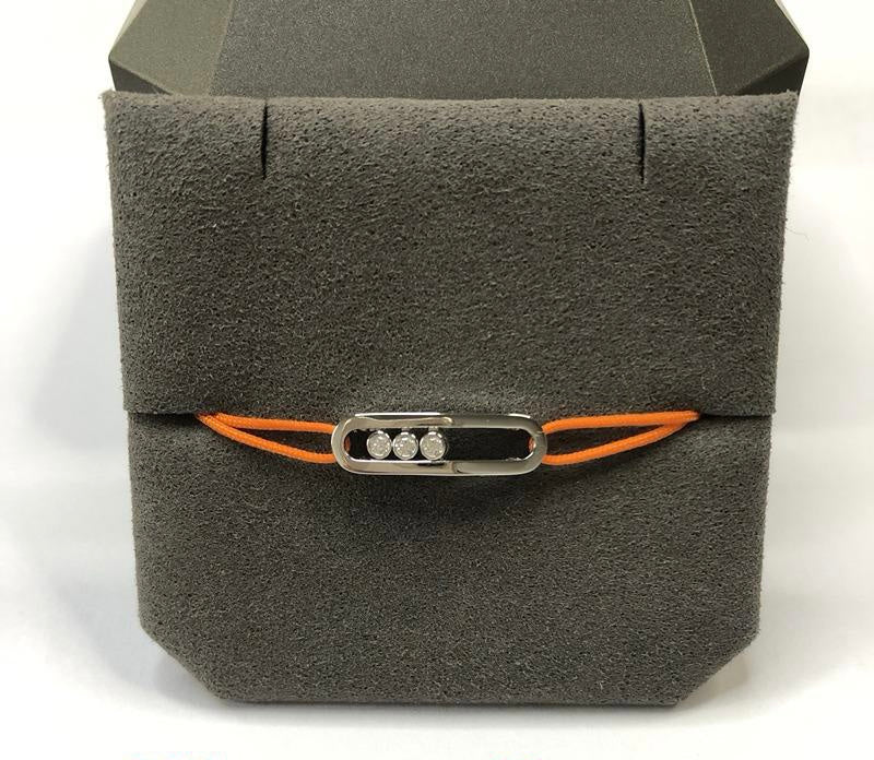 צמיד יוקרתי עם ראש מכסף 925 וחוט כתום - Jewelluxe