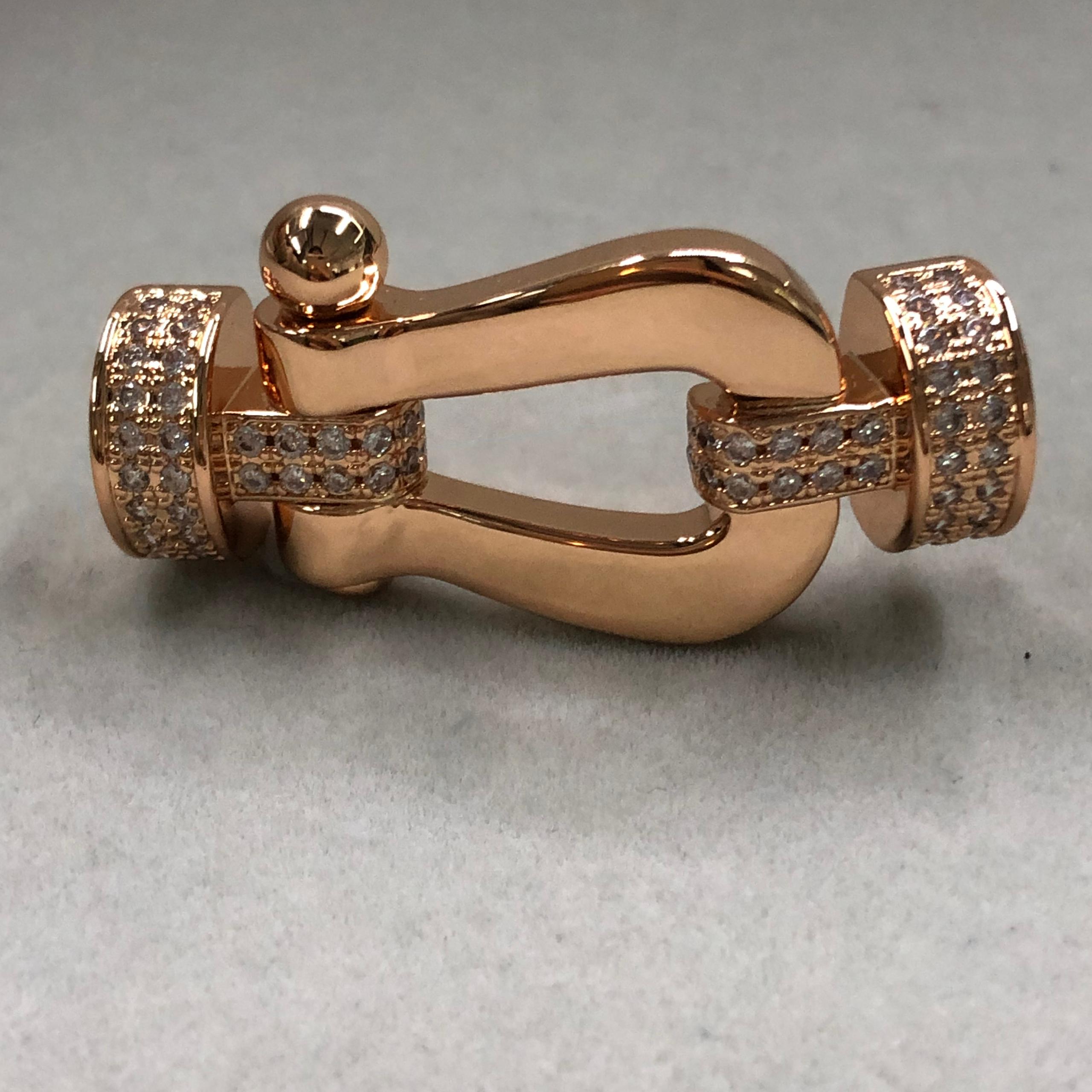 אבזם יוקרתי XL בגוון זהב ורוד – משובץ חצי זירקונים נוצצים