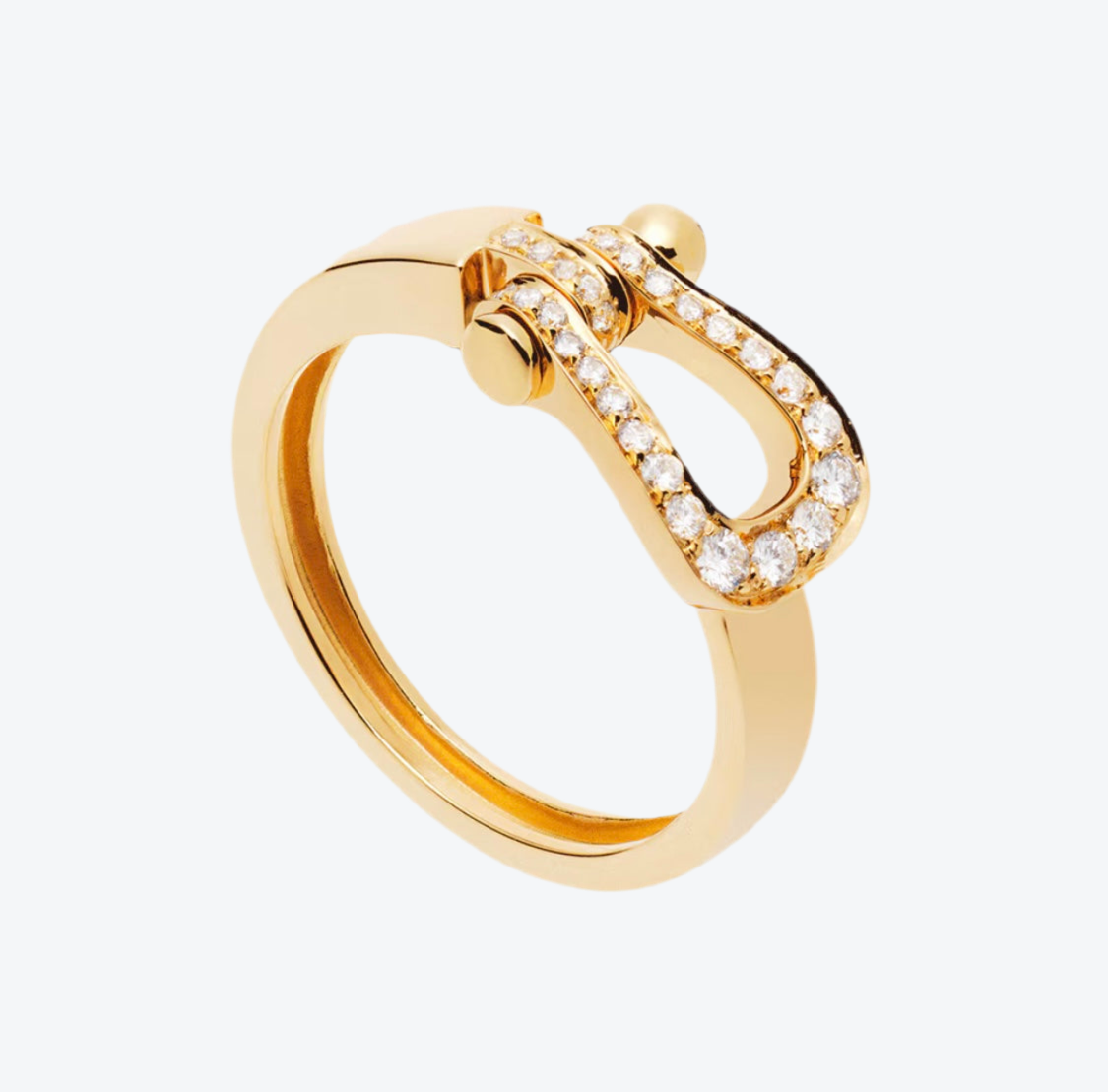 טבעת יוקרתית בגוון זהב – משובצת זירקונים מנצנצים