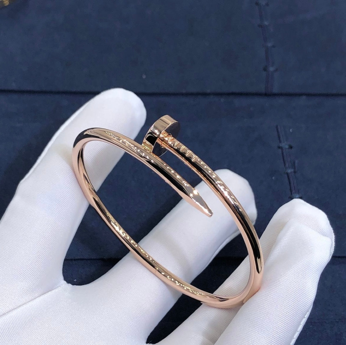 צמיד מסמר מצופה זהב ורוד 18 קראט - Jewelluxe