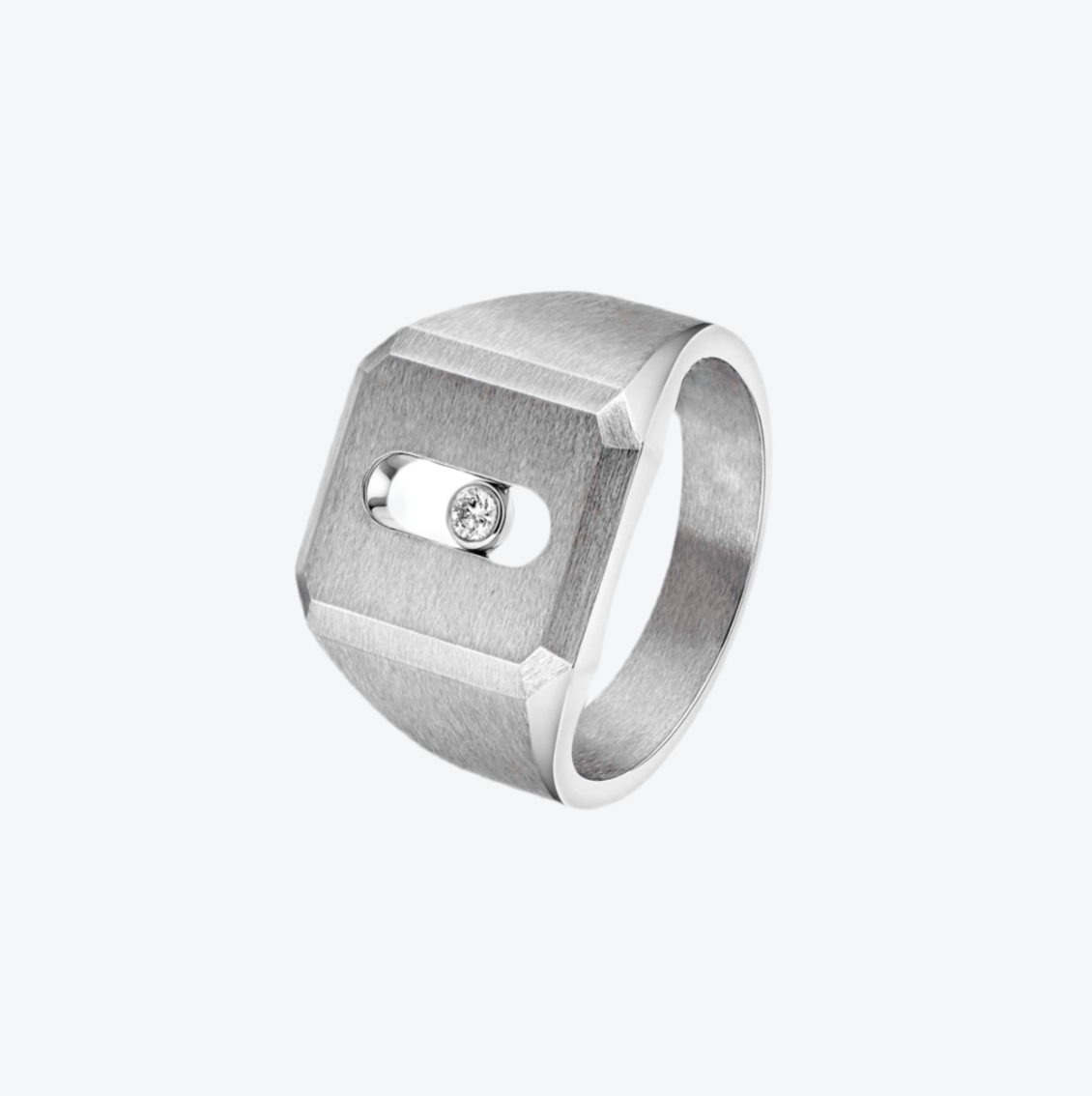 טבעת אהבה בגוון כסף עם זירקון 1 נעים עיצוב ואלגנטי