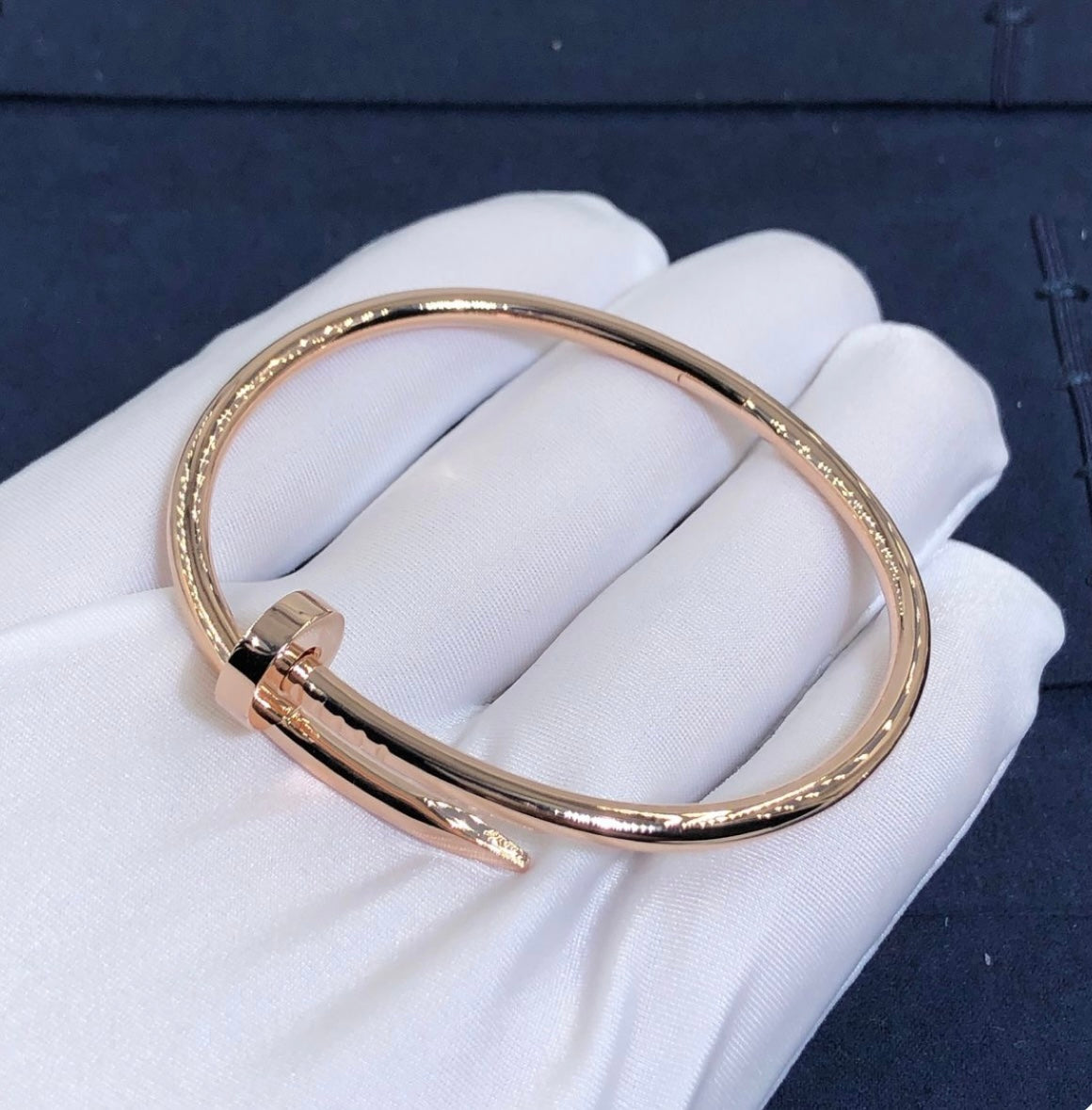 צמיד מסמר מצופה זהב ורוד 18 קראט - Jewelluxe