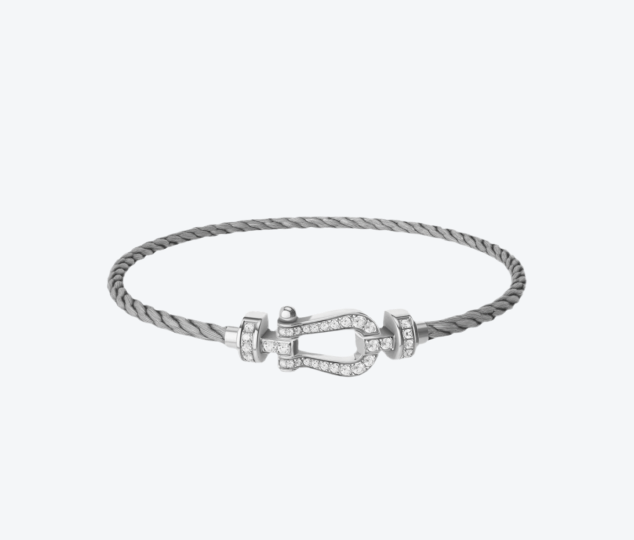 צמיד יוקרתי עם רצועת מתכת (דק) פלדת אל-חלד בצבע כסוף עם אבזם כסוף משובץ זירקונים נוצצים