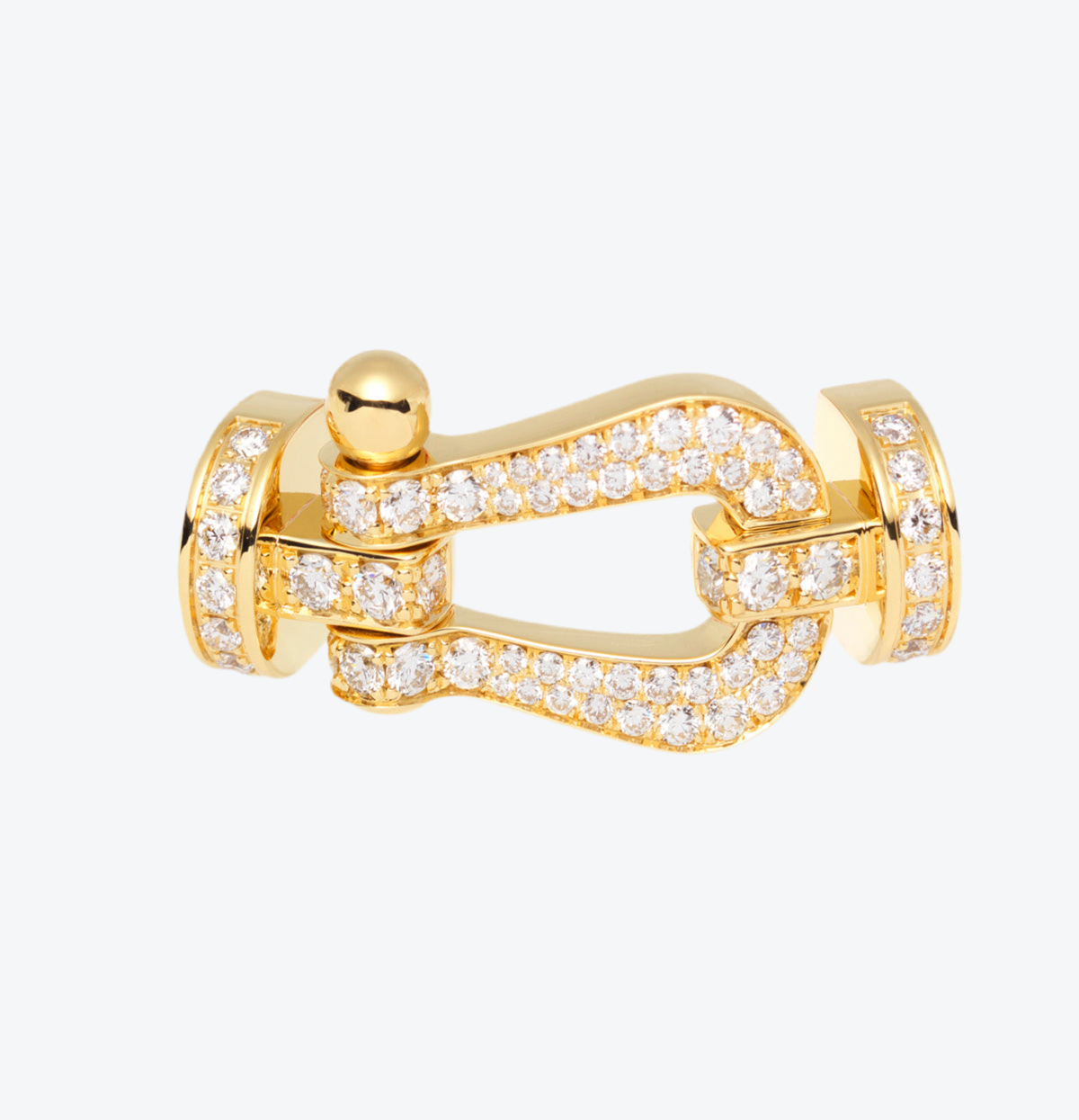 אבזם יוקרתי בגוון זהב צהוב – משובץ זירקונים לבנים