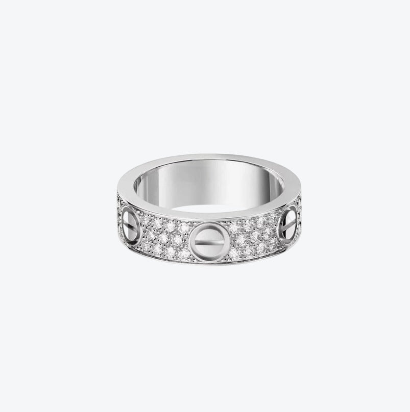 Bague élégante de couleur argent sertie de zircons étincelants — JEWELLUXE™