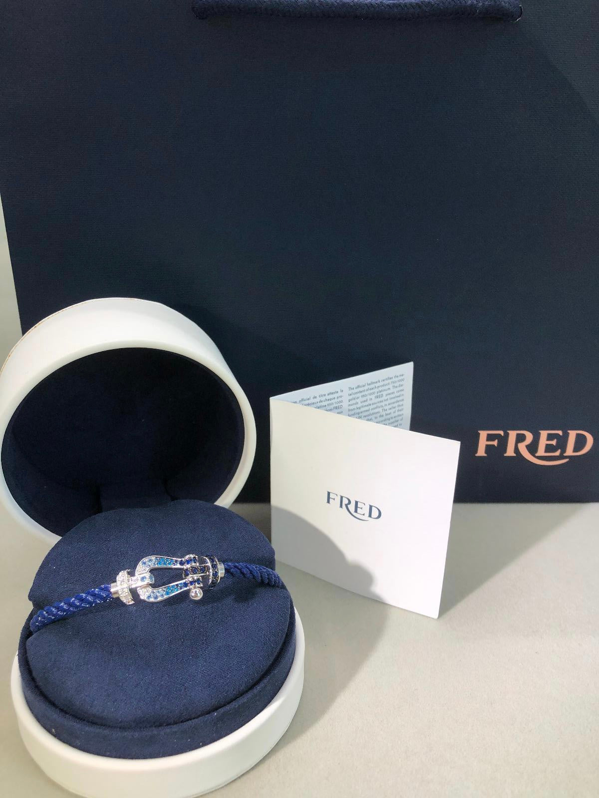 צמיד יוקרתי בעיצוב רצועת חבל (עבה) צבע כחול, אבזם מכסף 925 משובץ זירקונים נוצצים - Jewelluxe