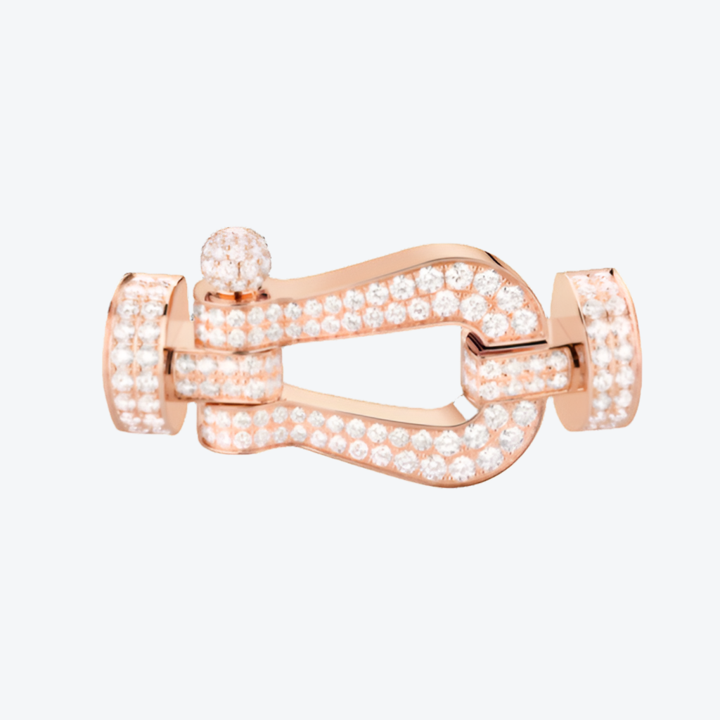 אבזם יוקרתי XL בגוון זהב ורוד – משובץ כולו זירקונים נוצצים