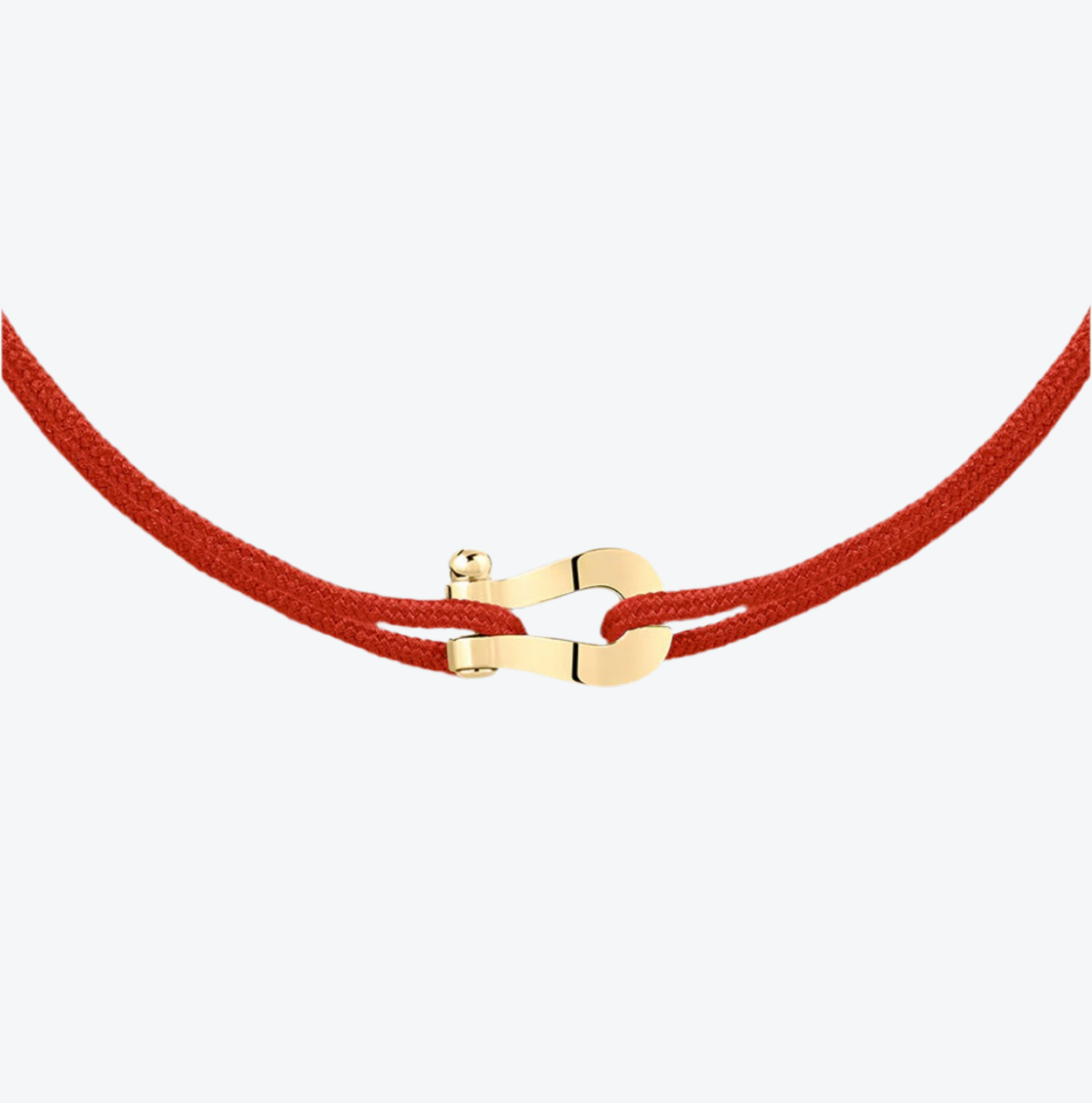 צמיד יוקרתי חוט בגוון אדום עם אבזם בגוון זהב