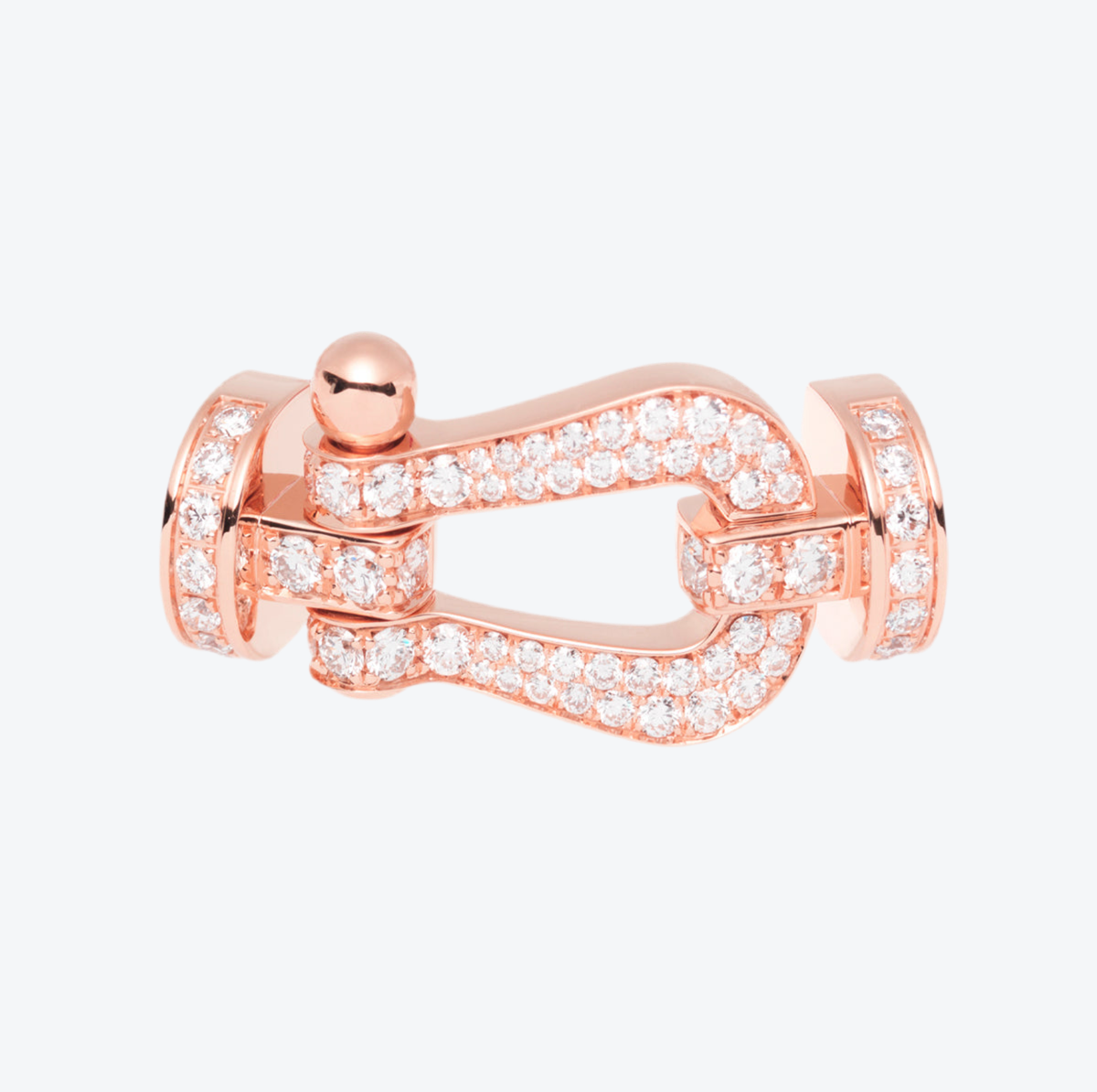 אבזם יוקרתי בגוון זהב ורוד משובץ זירקונים נוצצים