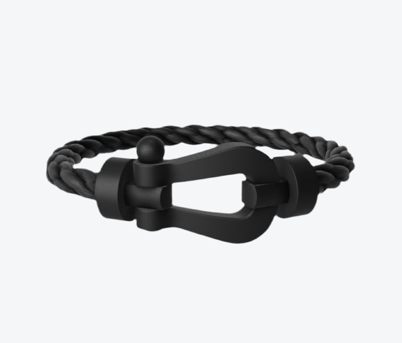 צמיד פרימיום עם רצועת חבל XL בצבע שחור ואבזם XL שחור - עוצמה ואלגנטיות במראה ייחודי