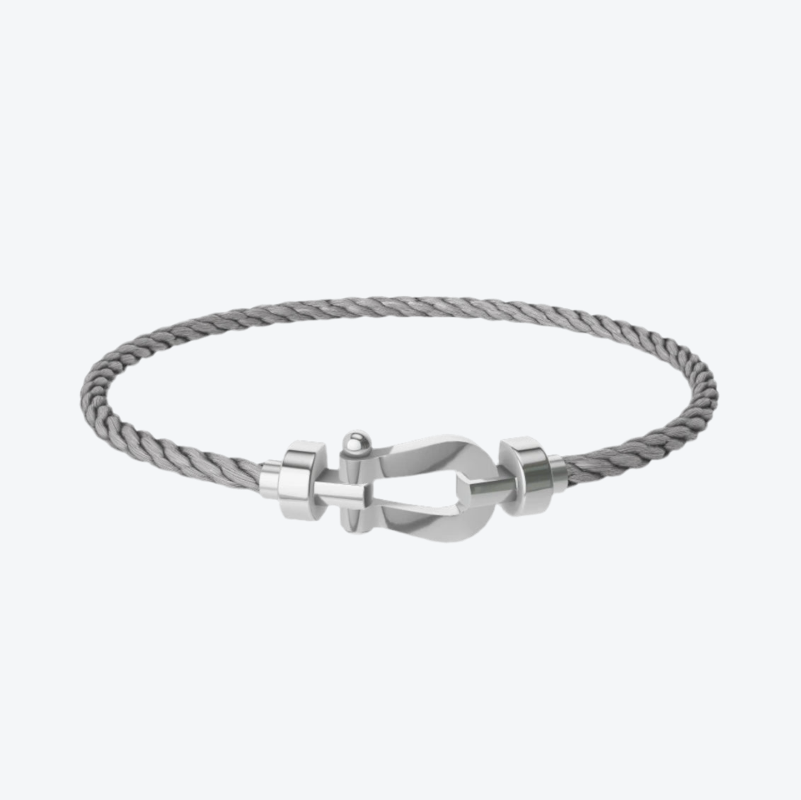 צמיד יוקרתי עם רצועת מתכת בגוון כסף אבזם בגוון כסף מבריק