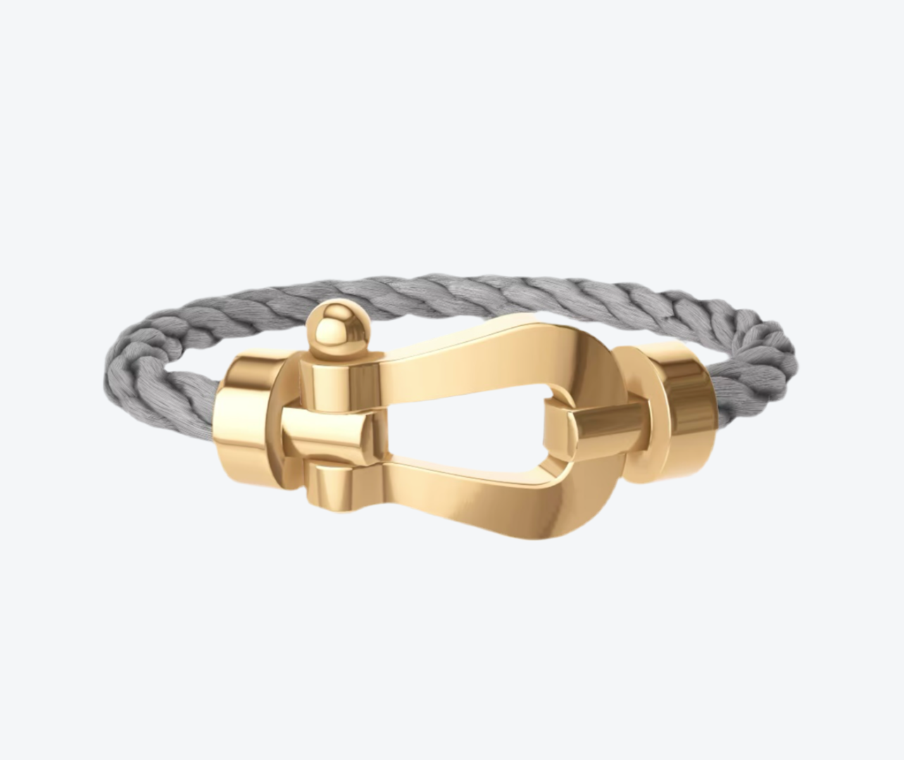 צמיד פרימיום XL עם רצועת מתכת בצבע אפור ואבזם XL צבע זהב צהוב - עיצוב עוצמתי ואלגנטי