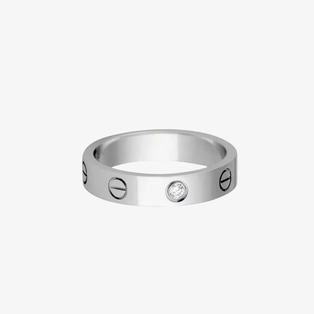 טבעת אלגנטית בגוון ‎כסף משובצת זירקון 1 נוצץ — JEWELLUXE™