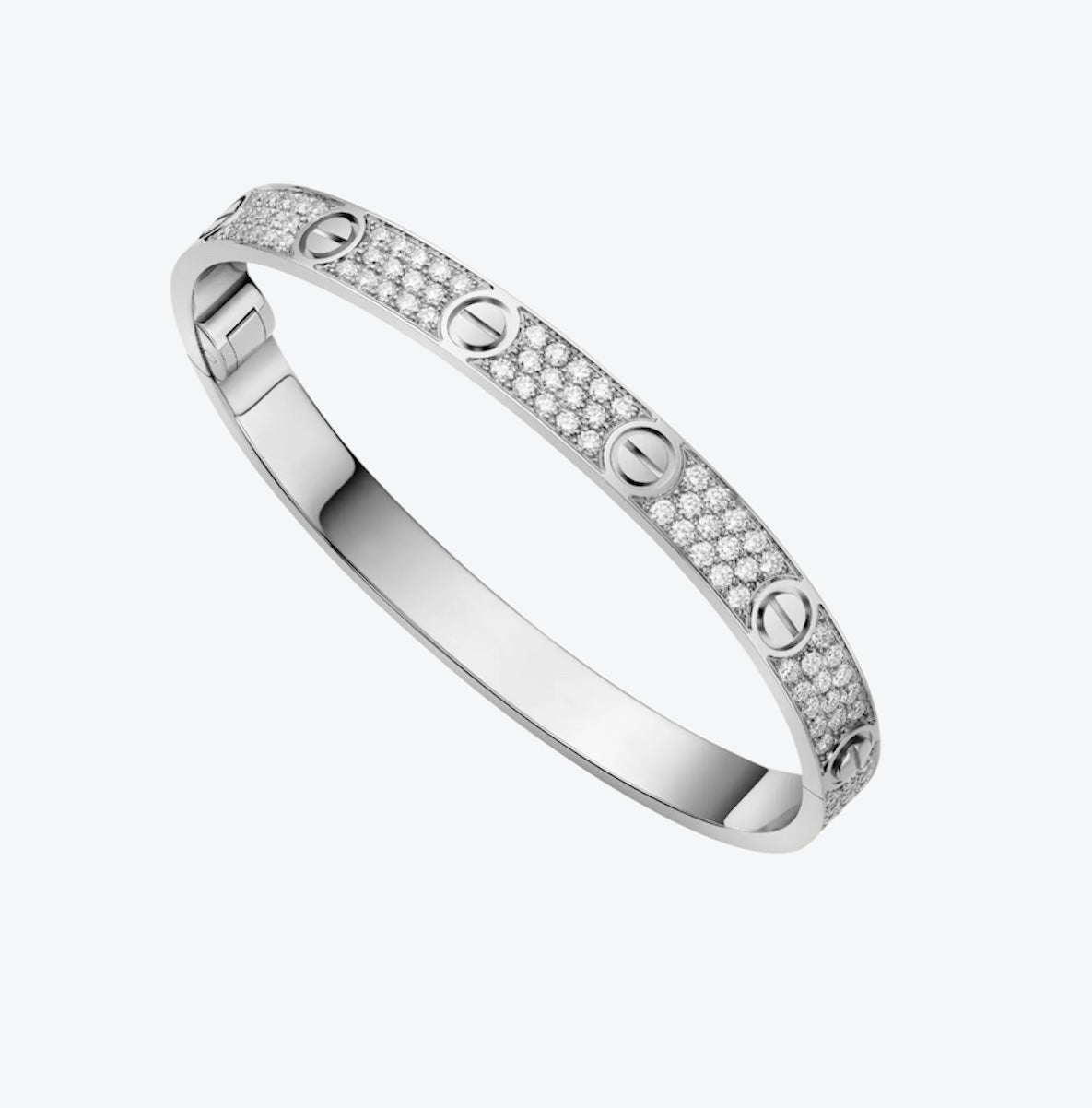 צמיד אלגנטי בגוון כסף משובץ זירקונים נוצצים