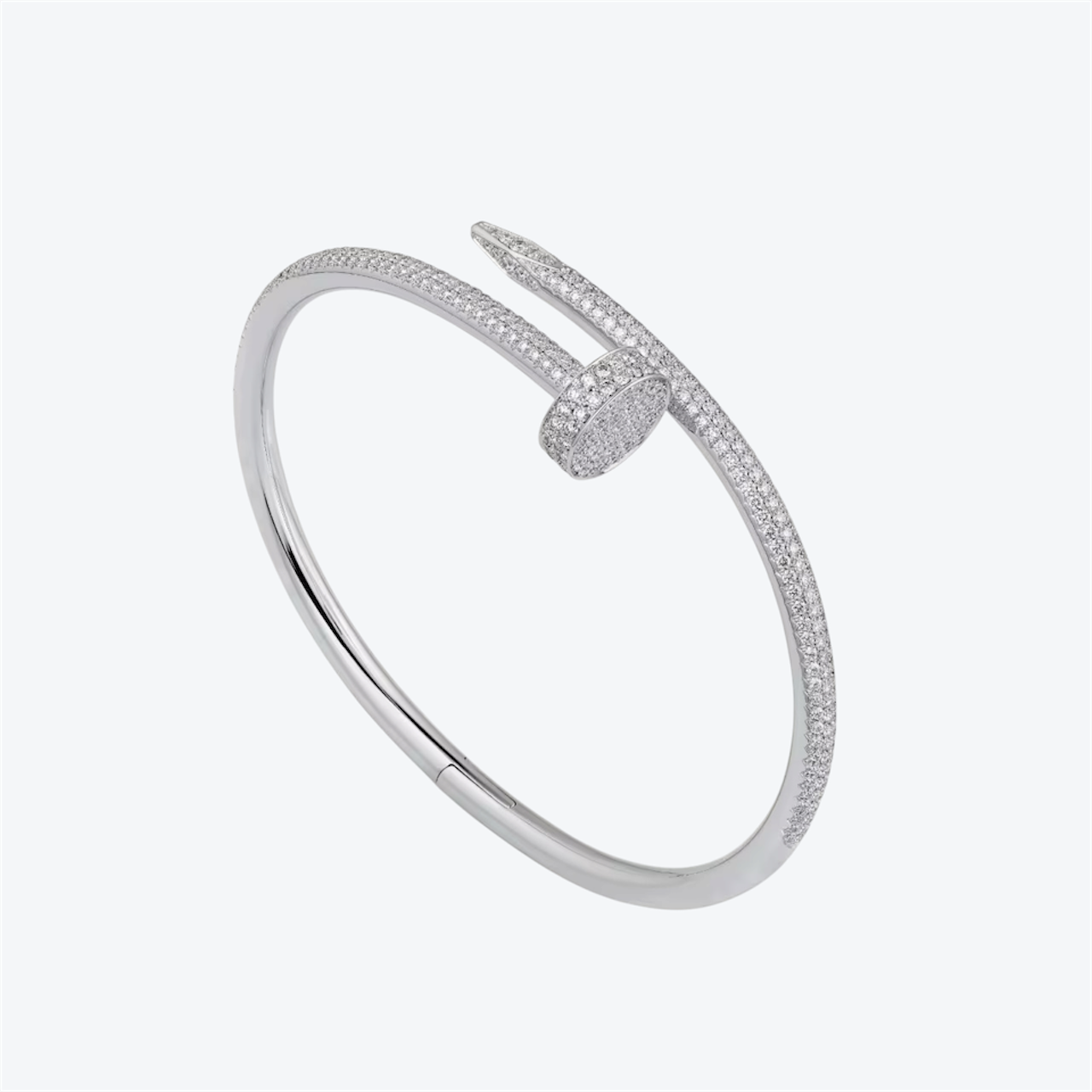 Bracelet élégant en acier inoxydable de couleur argent, serti de zircons scintillants — JEWELLUXE™
