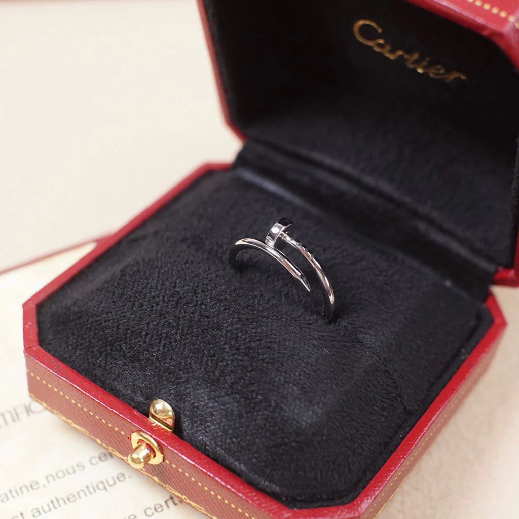 Elegant Nail Ring in Shiny Silver — JEWELLUXE™